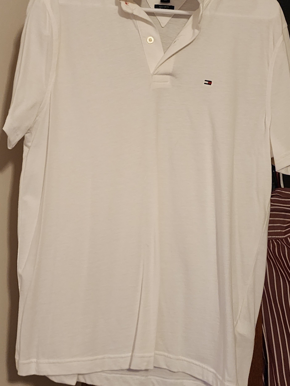 Tommy Hilfiger White Men's Classic Polo with Flag Logo